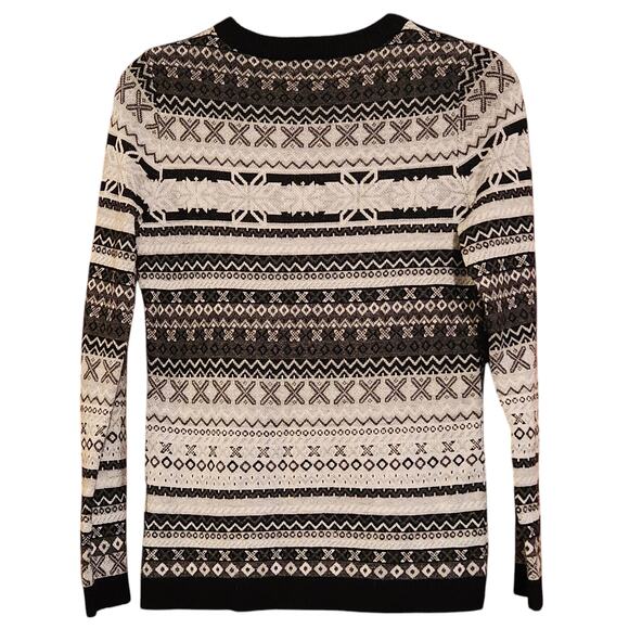Neve Zoe Fair Isle Snowflake Crewneck Sweater, Merino wool blend, sz Small - Picture 9 of 9
